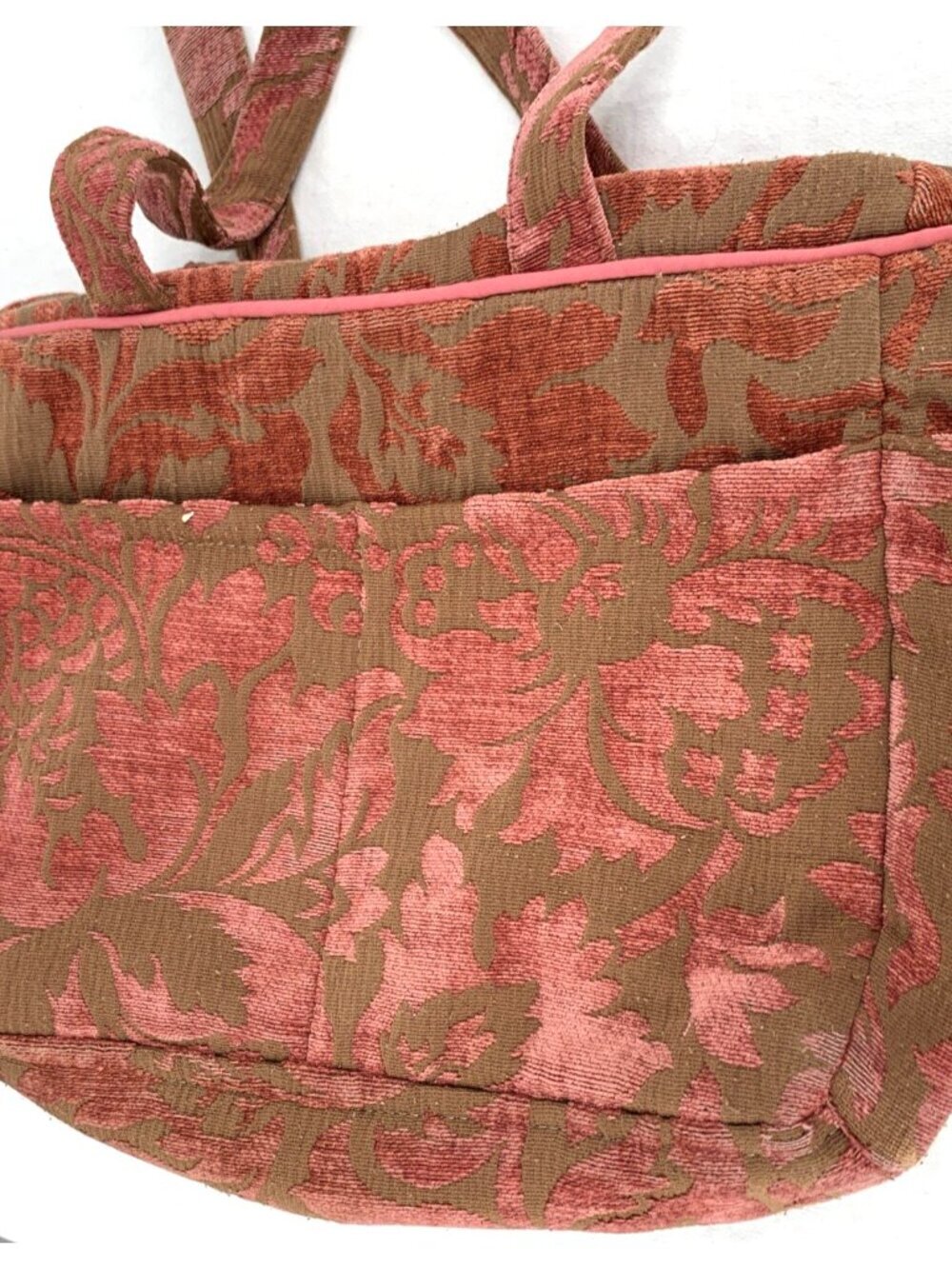 Petunia Picklebottom Diaper Bag Rose floral Jacquard Pink Embossed Tote Purse - Picture 6 of 10